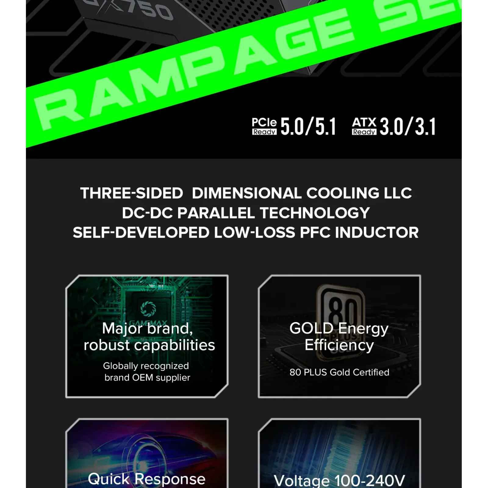 Блок живлення GameMax GX-750 PRO BK (ATX3.1PCIe5.1) UA