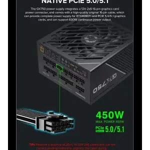 Блок живлення GameMax GX-750 PRO BK (ATX3.1PCIe5.1) UA