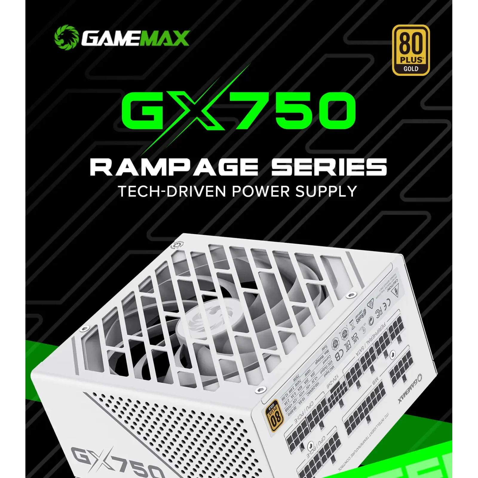 Блок питания GameMax GX-750 PRO WH (ATX3.1PCIe5.1) UA