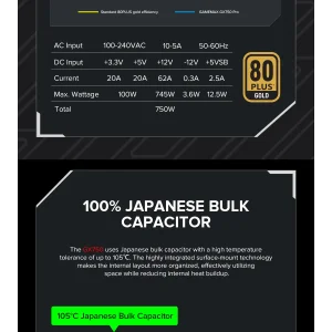 Блок питания GameMax GX-750 PRO WH (ATX3.1PCIe5.1) UA