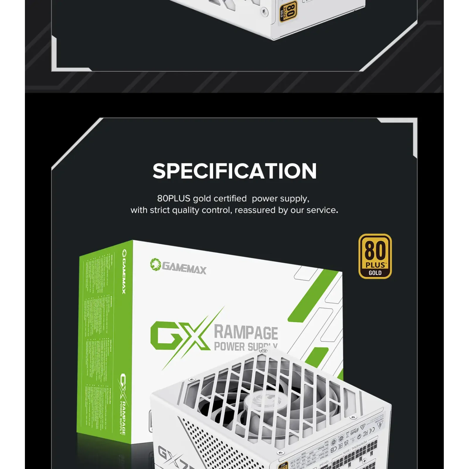 Блок питания GameMax GX-750 PRO WH (ATX3.1PCIe5.1) UA