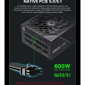 Блок живлення GameMax GX-1050 PRO BK (ATX3.1PCIe5.1) UA