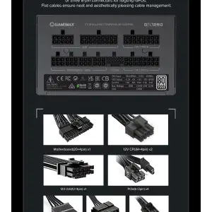 Блок живлення GameMax GX-1250 PRO BK (ATX3.1PCIe5.1) UA