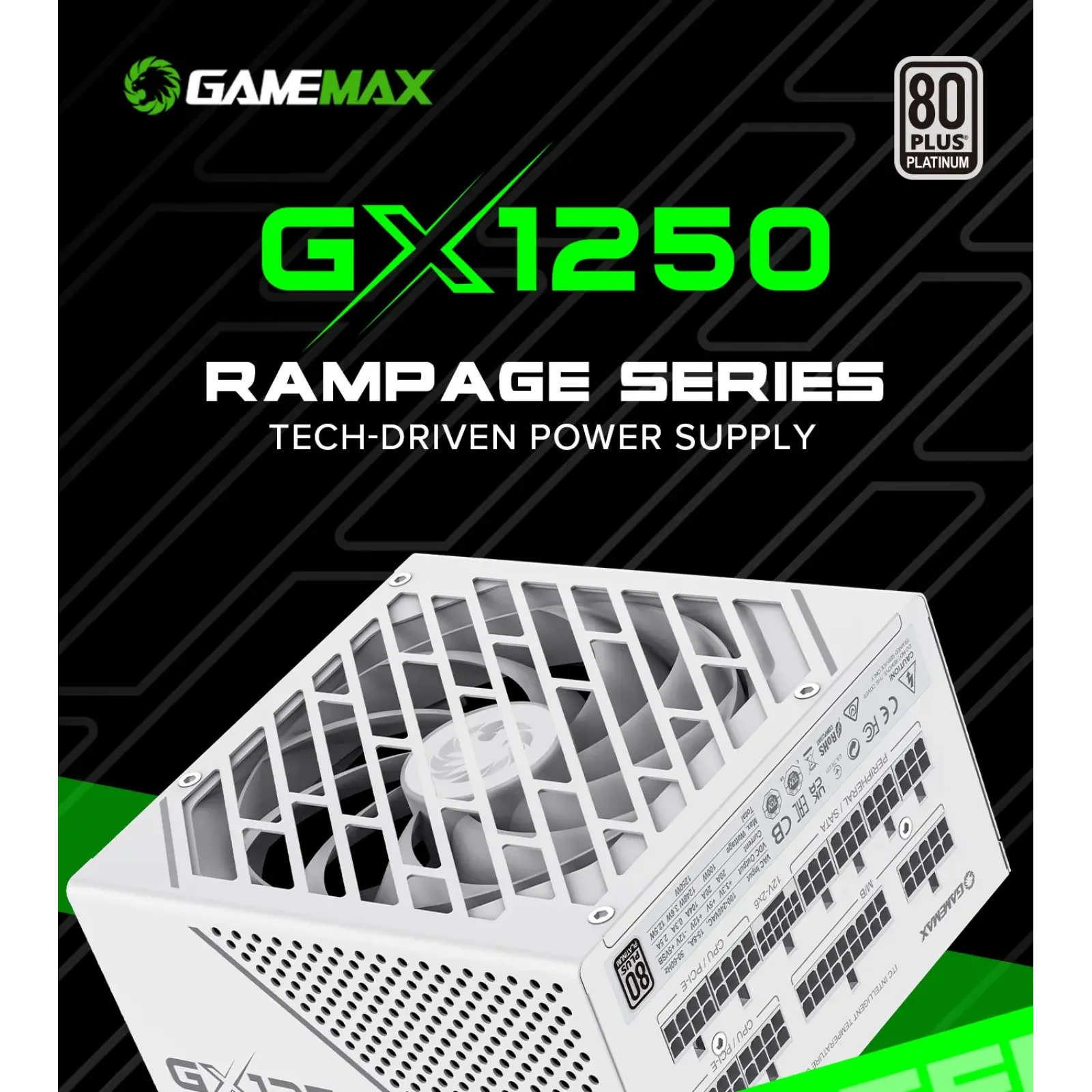 Блок живлення GameMax GX-1250 PRO WT (ATX3.1PCIe5.1) UA