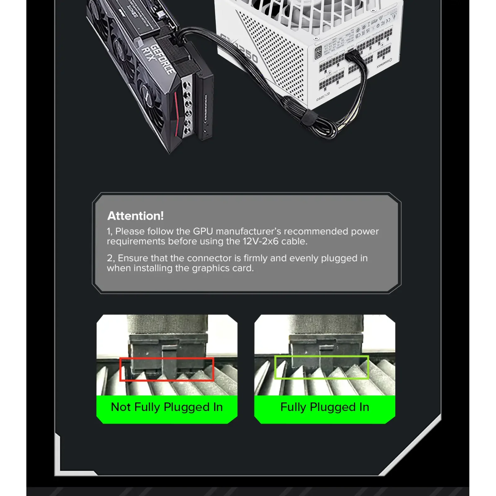 Блок живлення GameMax GX-1250 PRO WT (ATX3.1PCIe5.1) UA