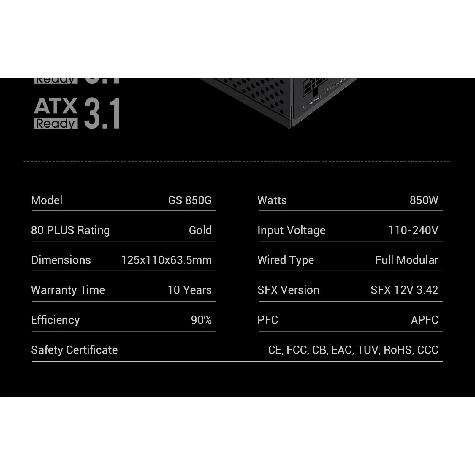 Блок живлення GAMEMAX GS 850G V25 UA