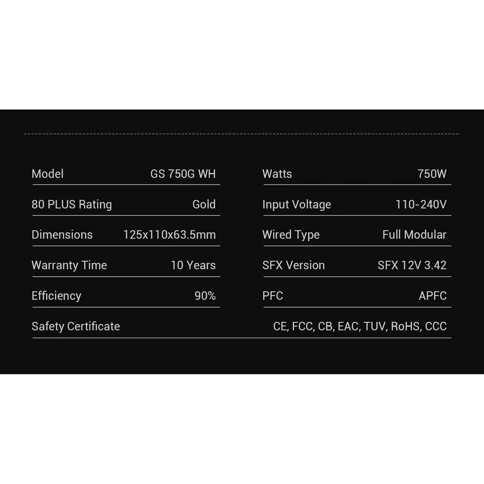 Блок живлення GAMEMAX GS 750G WH V25 UA