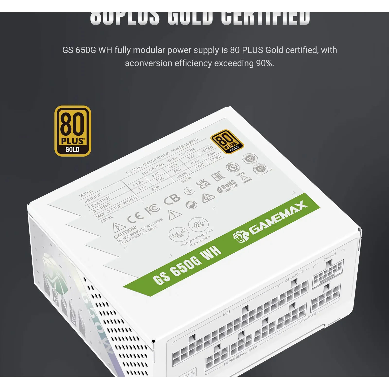 Блок питания GAMEMAX GS 650G WH V25 UA