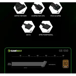 Блок живлення GameMax 550W GE-550 UA