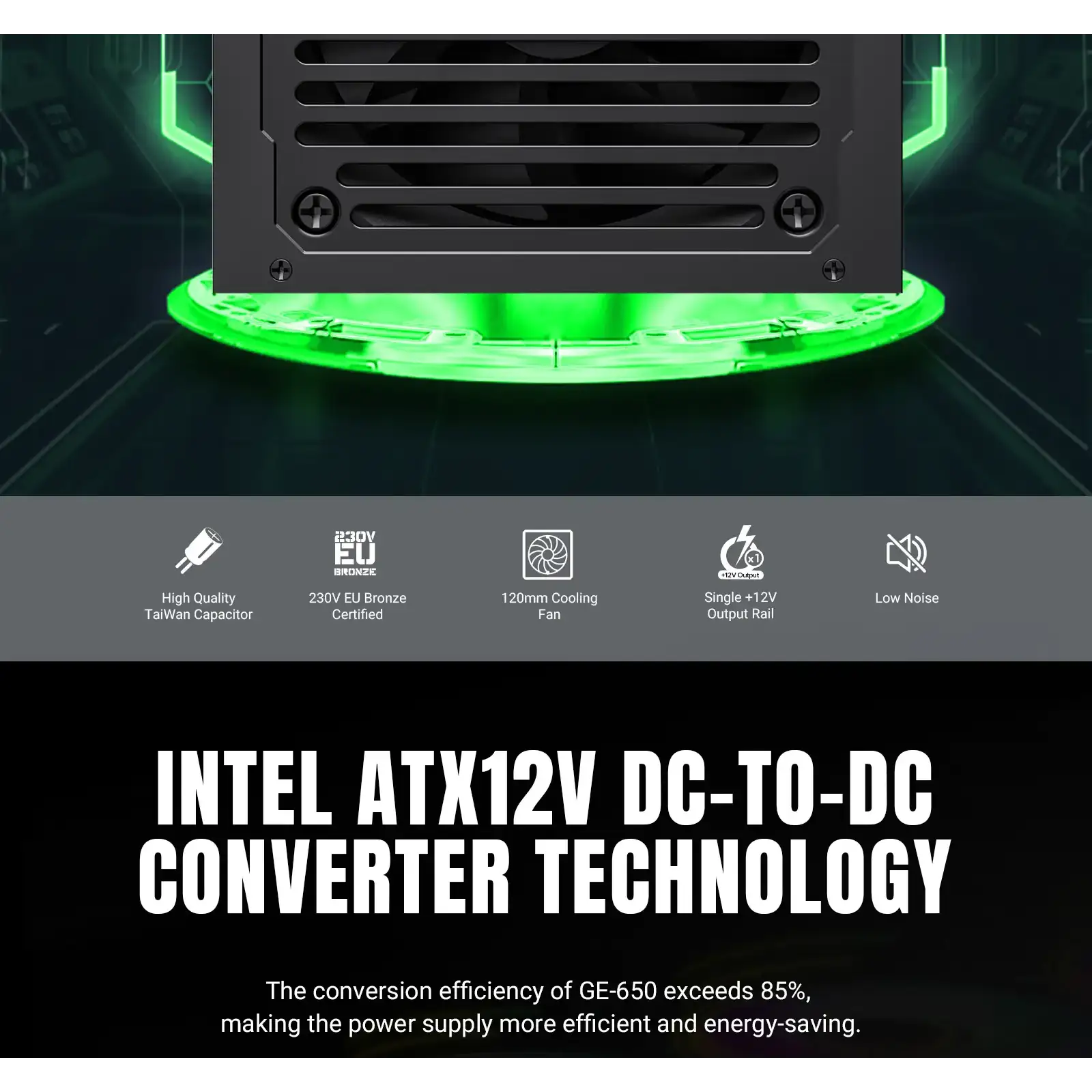 Блок живлення GameMax 650W GE-650 UA