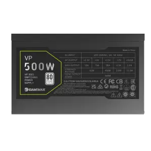 Блок питания GAMEMAX 500W, 80+ Bronze, fan 120mm ATX3.1 OPP/OVP/UVP/OCP/SCP/OTP/SIP/OLP VP 500S BK UA