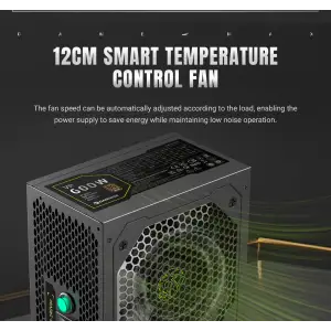 Блок питания GAMEMAX 600W, 80+ Bronze, fan 120mm PCIe 5. 1 & ATX3.1, Native 12V-2x6 OPP/OVP/UVP/OCP/SCP/OT VP 600S BK UA