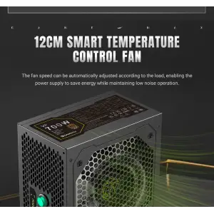 Блок живлення GAMEMAX 700W, 80+ Bronze, fan 120mm PCIe 5. 1 & ATX3.1, Native 12V-2x6 OPP/OVP/UVP/OCP/SCP/OT VP 700S BK UA