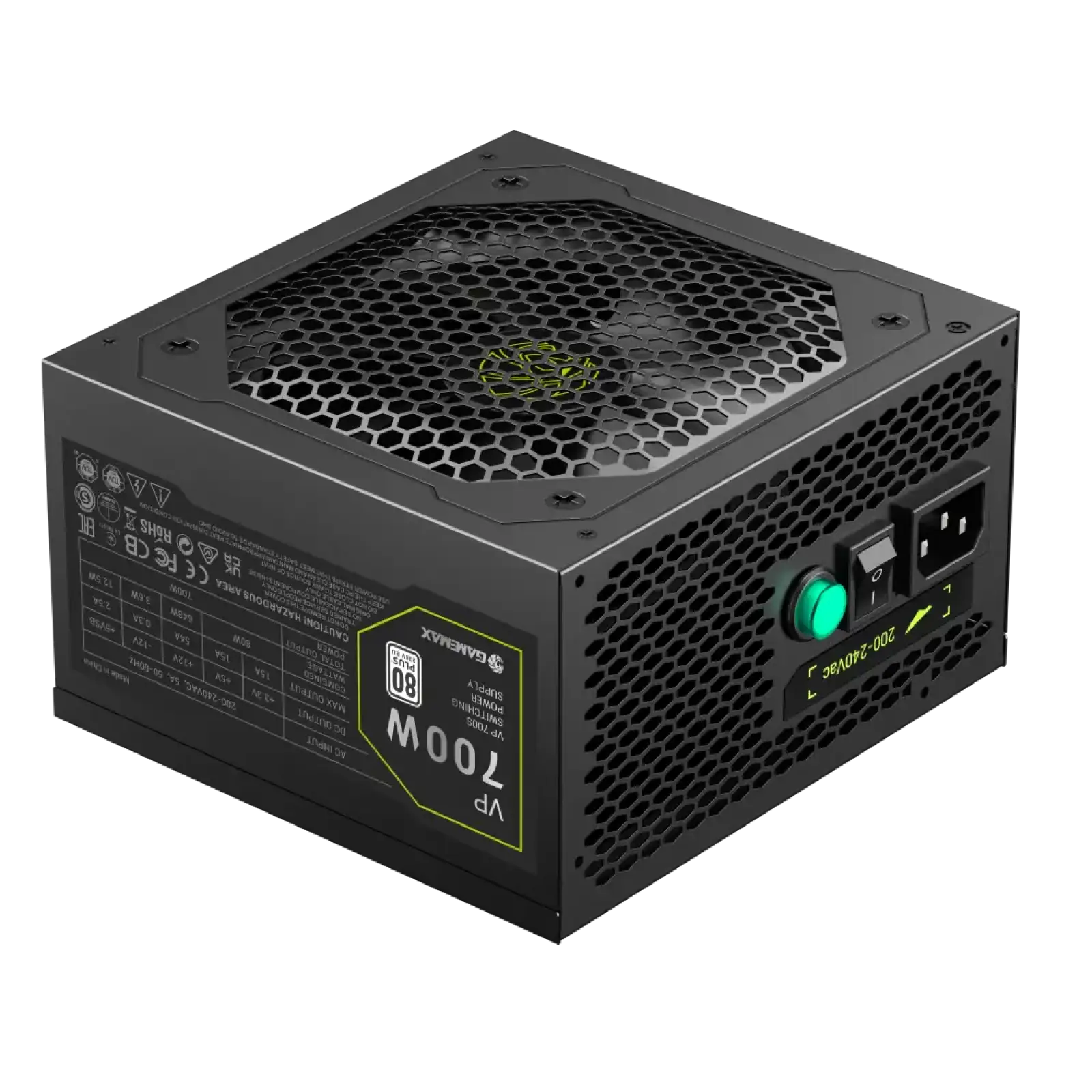 Блок живлення GAMEMAX 700W, 80+ Bronze, fan 120mm PCIe 5. 1 & ATX3.1, Native 12V-2x6 OPP/OVP/UVP/OCP/SCP/OT VP 700S BK UA