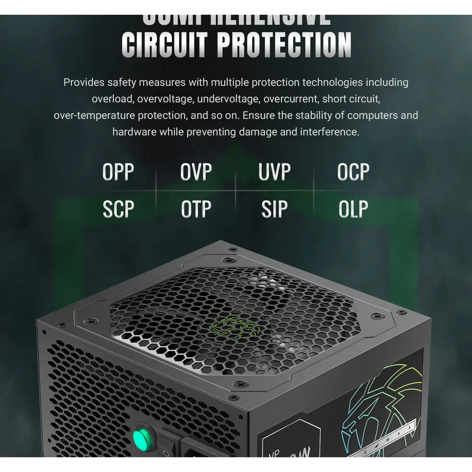 Блок живлення GAMEMAX 700W, 80+ Bronze, fan 120mm PCIe 5. 1 & ATX3.1, Native 12V-2x6 OPP/OVP/UVP/OCP/SCP/OT VP 700S BK UA
