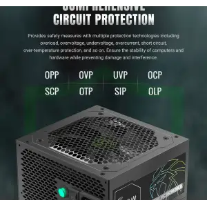 Блок живлення GAMEMAX 700W, 80+ Bronze, fan 120mm PCIe 5. 1 & ATX3.1, Native 12V-2x6 OPP/OVP/UVP/OCP/SCP/OT VP 700S BK UA