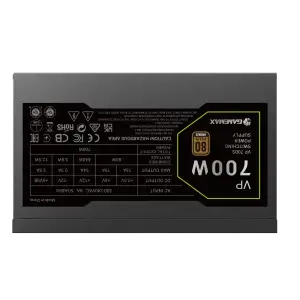 Блок живлення GAMEMAX 700W, 80+ Bronze, fan 120mm PCIe 5. 1 & ATX3.1, Native 12V-2x6 OPP/OVP/UVP/OCP/SCP/OT VP 700S BK UA