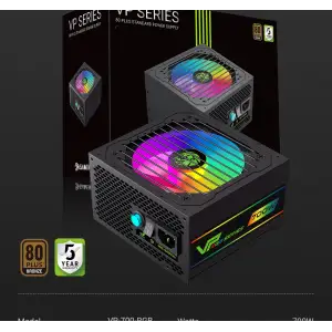 Блок живлення GAMEMAX 700W, 80+ Bronze, fan 120mm PCIe 5. 1 & ATX3.1, Native 12V-2x6 OPP/OVP/UVP/OCP/SCP/OT VP 700S BK-RGB UA