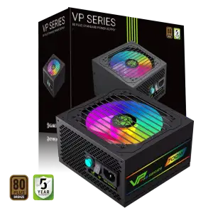 Блок живлення GAMEMAX 700W, 80+ Bronze, fan 120mm PCIe 5. 1 & ATX3.1, Native 12V-2x6 OPP/OVP/UVP/OCP/SCP/OT VP 700S BK-RGB UA
