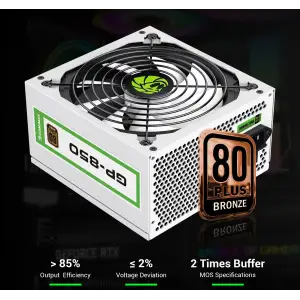 Блок живлення GAMEMAX 850W, 80+ Bronze, fan 140mm OPP/OVP/ UVP/OCP/SCP/OTP/NLP/SIP/OLP/NLO GP-850 White UA