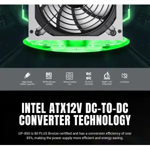 Блок живлення GAMEMAX 850W, 80+ Bronze, fan 140mm OPP/OVP/ UVP/OCP/SCP/OTP/NLP/SIP/OLP/NLO GP-850 White UA