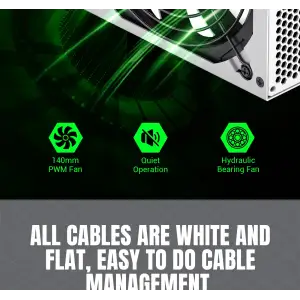 Блок живлення GAMEMAX 850W, 80+ Bronze, fan 140mm OPP/OVP/ UVP/OCP/SCP/OTP/NLP/SIP/OLP/NLO GP-850 White UA