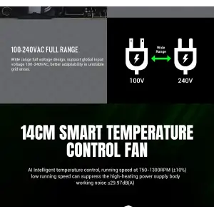 Блок живлення GAMEMAX 850W, 80+ Bronze, fan 140mm OPP/OVP/ UVP/OCP/SCP/OTP/NLP/SIP/OLP/NLO GP-850 White UA