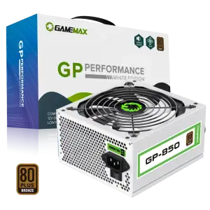 Блок живлення GAMEMAX 850W, 80+ Bronze, fan 140mm OPP/OVP/ UVP/OCP/SCP/OTP/NLP/SIP/OLP/NLO GP-850 White UA