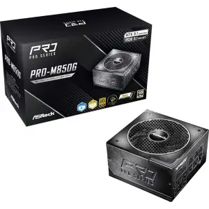 Блок живлення ASROCK 850W, 80 Pluse GOLD, PCIe 5.1 & ATX3 .1 Ready, Fully Modular, Cybenetics GOLD, LAMBDA A PRO-M850G UA