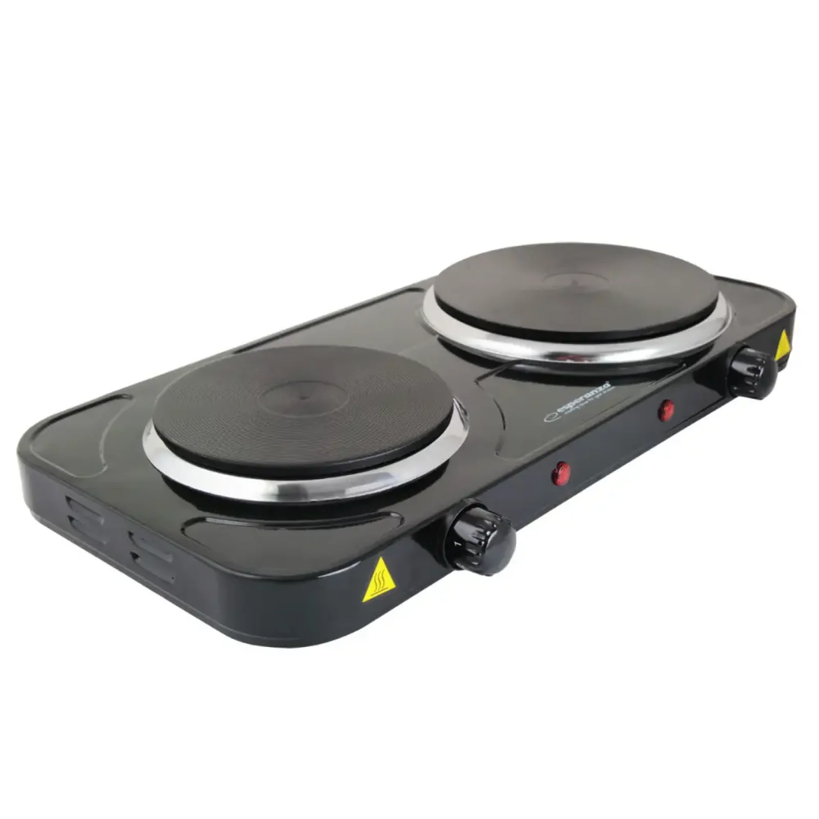 Електроплитка настільна ESPERANZA 2500W, Black, 2 комфорки діаметром 18,8 см і 15,5 см EKH007K UA