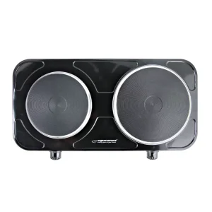 Електроплитка настільна ESPERANZA 2500W, Black, 2 комфорки діаметром 18,8 см і 15,5 см EKH007K UA