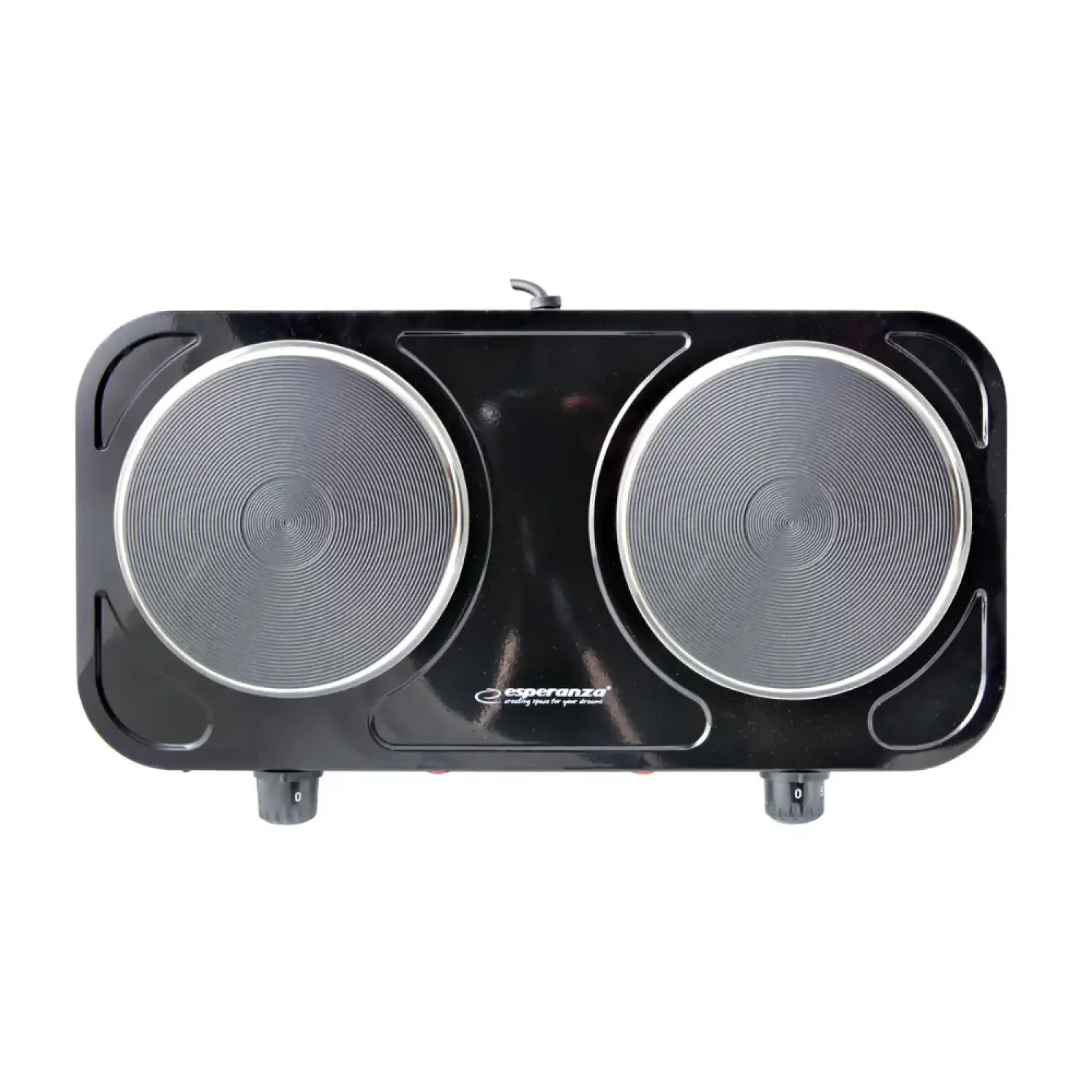 Электроплита настольная ESPERANZA 2000W, Black, 2 комфорки кожна діаметром 15,5 см EKH010K UA