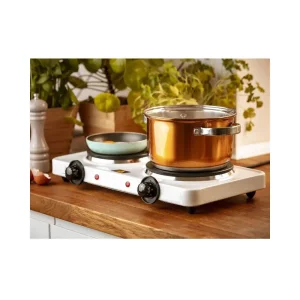 Електроплитка настільна ESPERANZA 2000W, White, 2 комфорки, кожна діаметром 15,5 см EKH010W UA