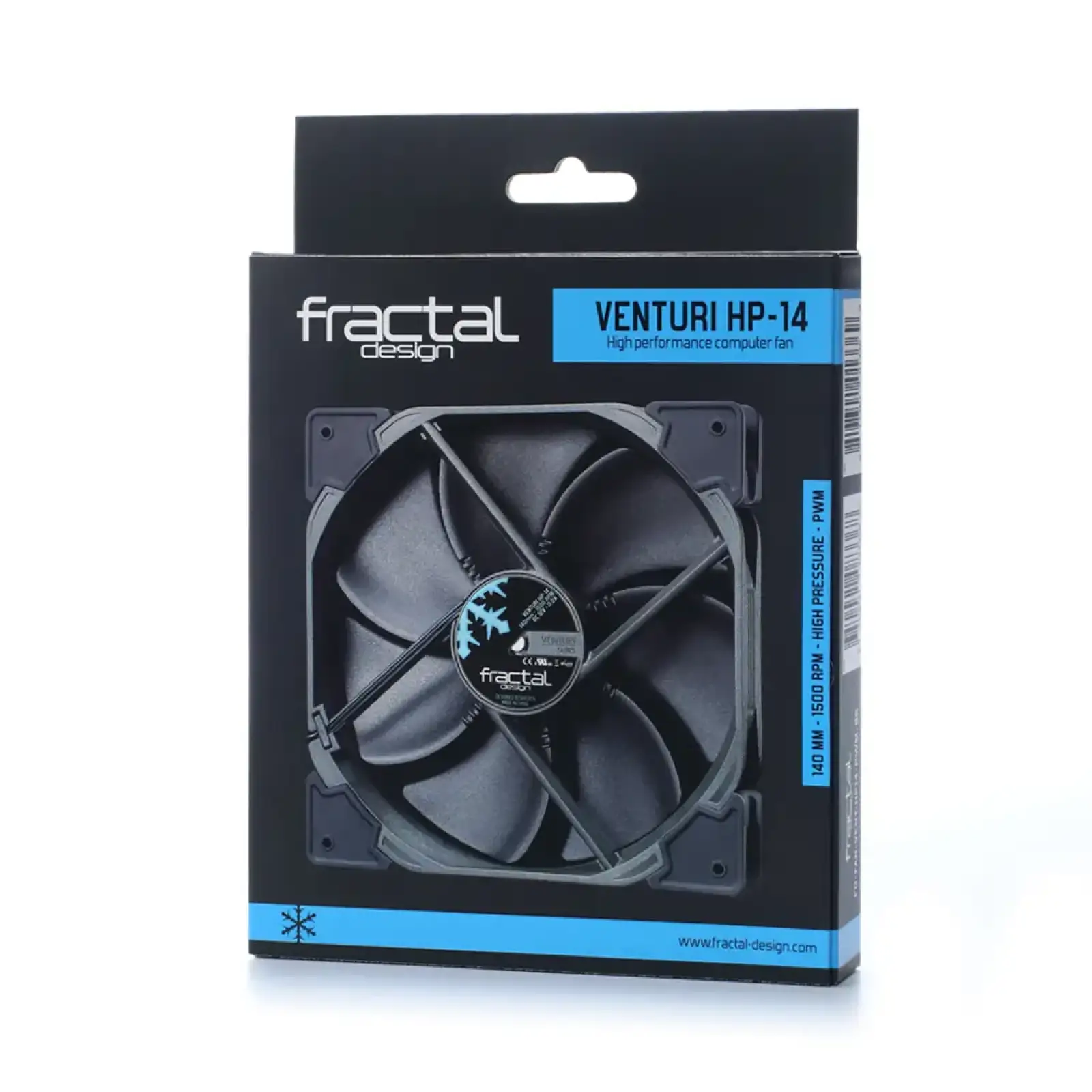 Вентилятор для корпусу FRACTAL DESIGN 140 мм, PWM Venturi HP-14 PWM FD-FAN-VENT-HP14-PWM-BK UA