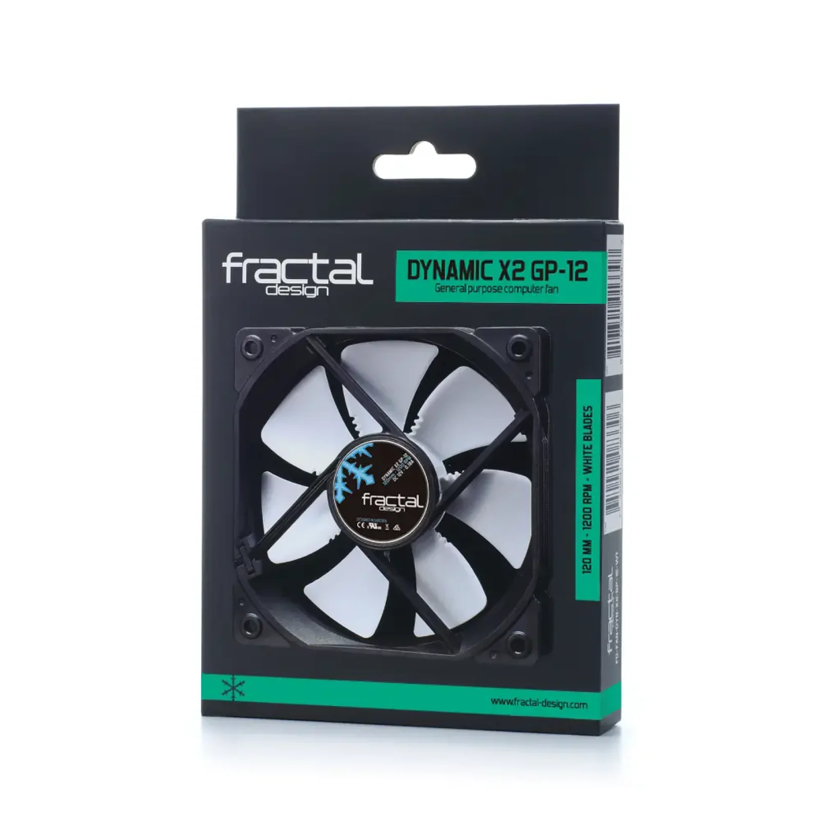 Вентилятор для корпусу FRACTAL DESIGN 120 мм, чорно-білий Dynamic X2 GP-12 PWM (FD-FAN-DYN-X2-GP12-PWM-WT) UA