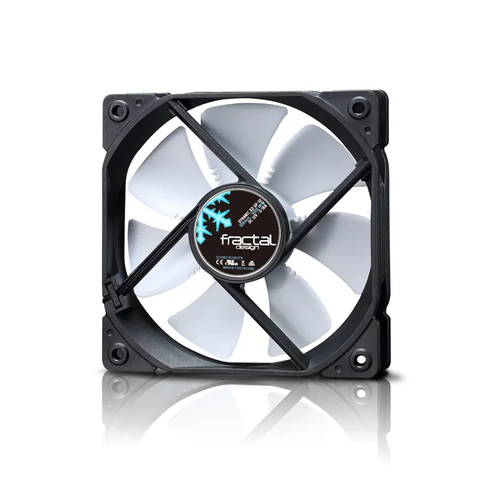 Вентилятор для корпусу FRACTAL DESIGN 120 мм, чорно-білий Dynamic X2 GP-12 PWM (FD-FAN-DYN-X2-GP12-PWM-WT) UA