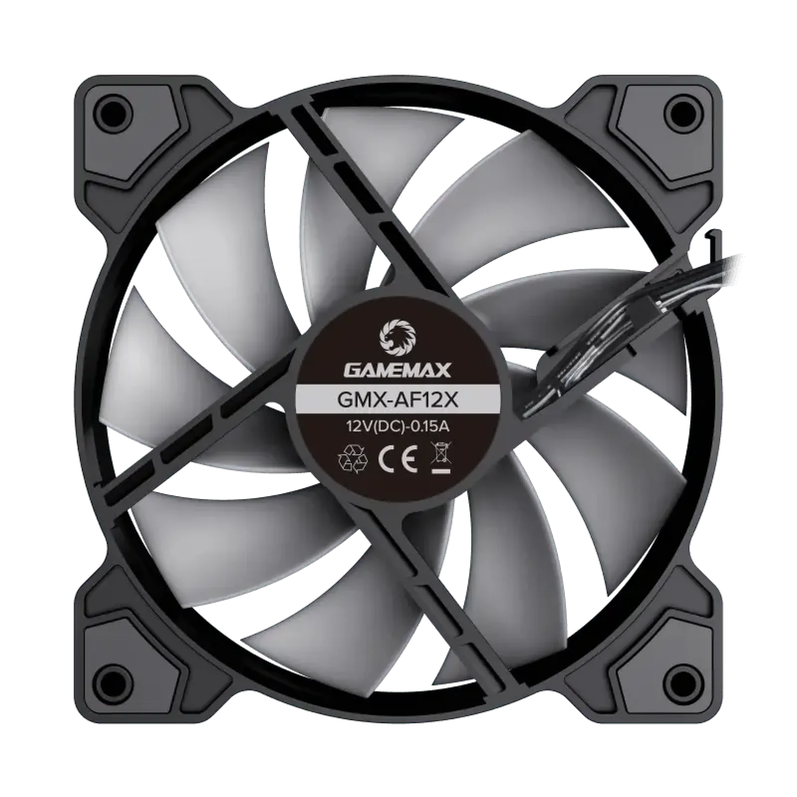 Кулер для корпусу GAMEMAX 120 мм, Molex+3pin, 28.2dBA, 1200 rpm, FRGB, чорна рамка GMX-AF12X UA