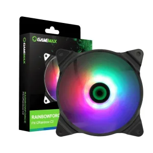 Кулер для корпусу GAMEMAX 120 мм, 3pin(M/F)/3+4pin Molex ARGB, чорна рамка FN-12Rainbow-C2 UA