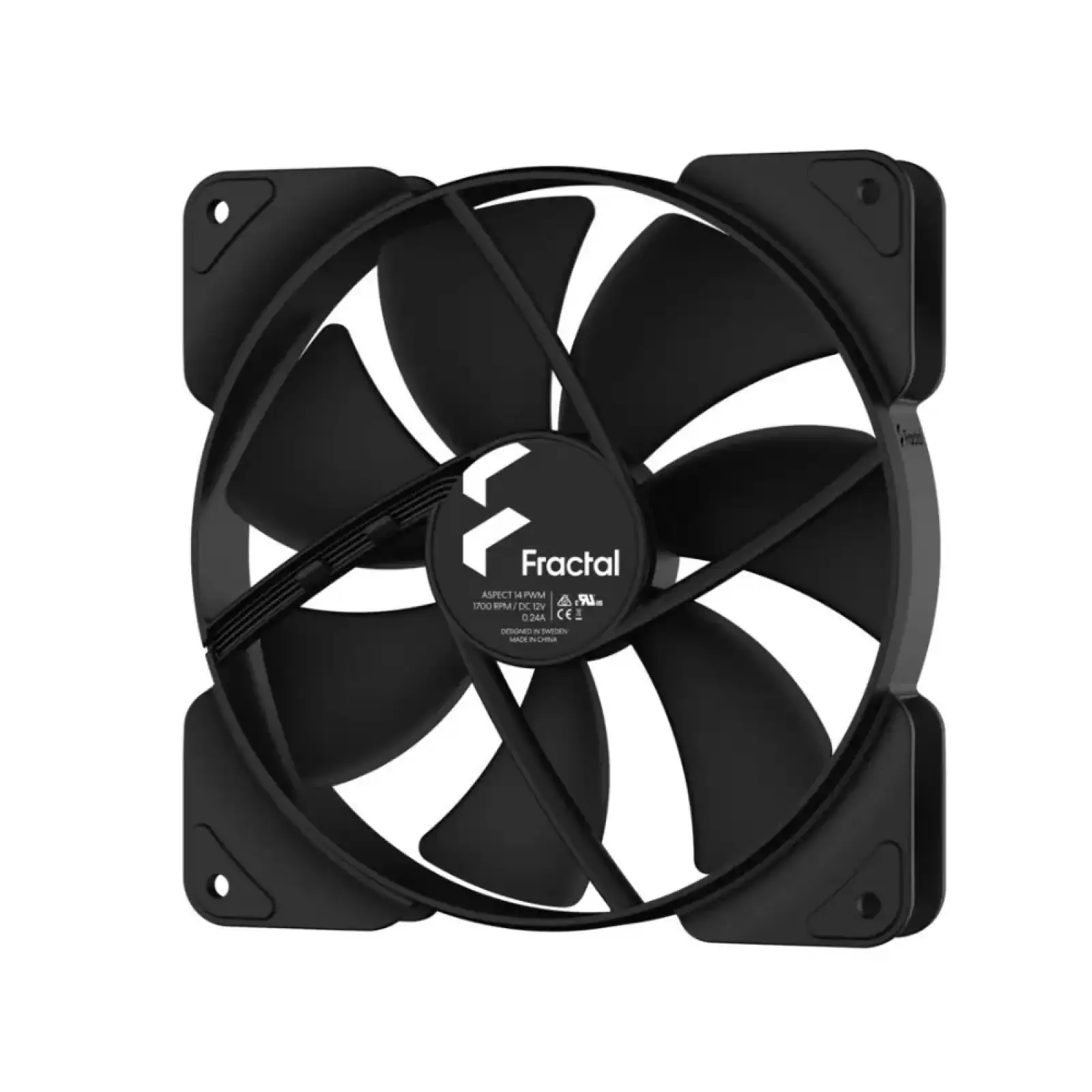 Вентилятор для корпусу FRACTAL DESIGN 140 мм, чорний, PWM Aspect 14 PWM Black FD-F-AS1-1403 UA