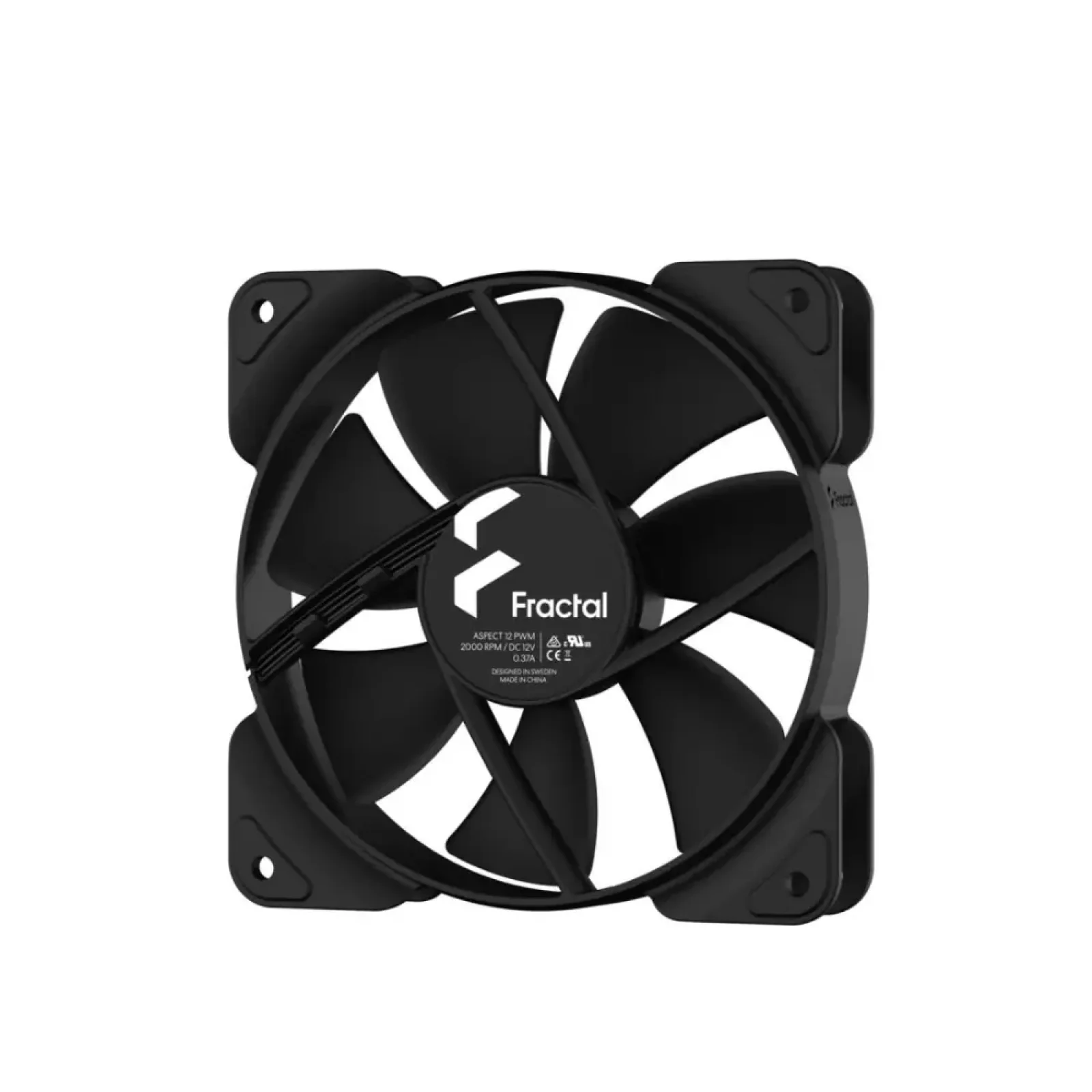 Вентилятор для корпусу FRACTAL DESIGN 120 мм, чорний, PWM Aspect 12 PWM Black (FD-F-AS1-1203) UA