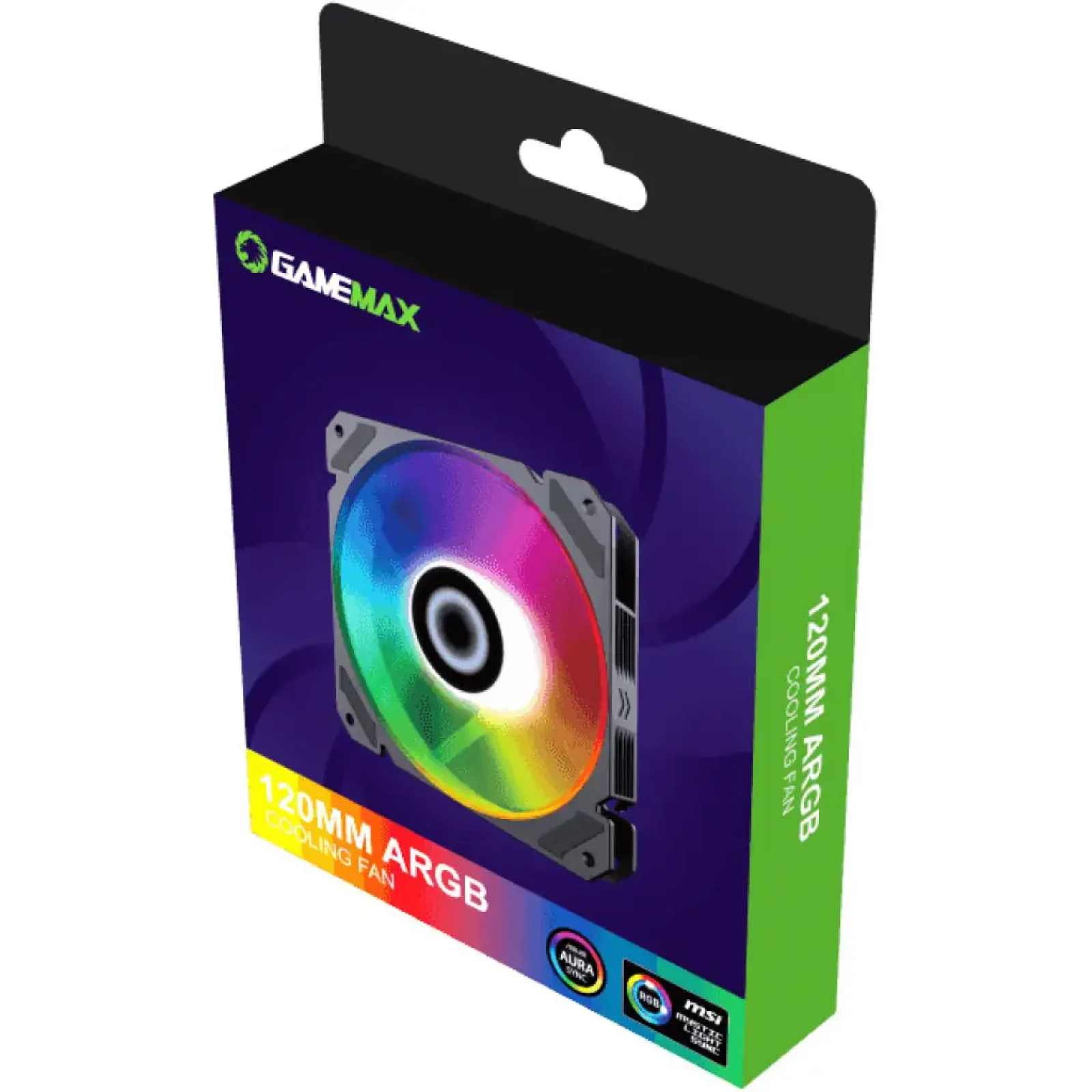 Кулер для корпусу GAMEMAX 120 мм, 3pin(M/F)/3+4pin Molex ARGB, чорна рамка FN-12Rainbow-C9 UA