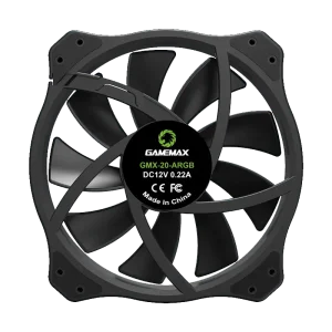 Кулер для корпуса GAMEMAX 200 мм, ARGB, 25.4-3pin, CFM38.6, 29.5dB, 800±200RPM, чорний GMX-20-ARGB UA