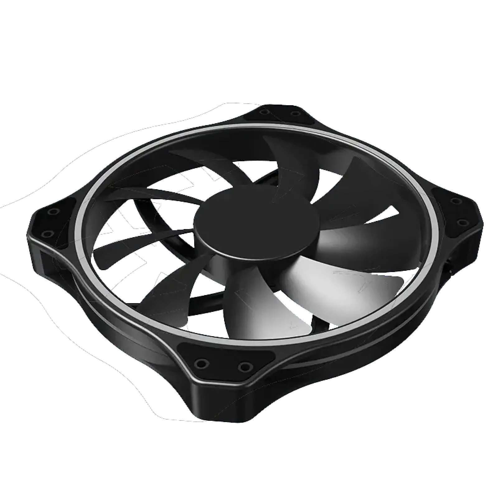 Кулер для корпуса GAMEMAX 200 мм, ARGB, 25.4-3pin, CFM38.6, 29.5dB, 800±200RPM, чорний GMX-20-ARGB UA