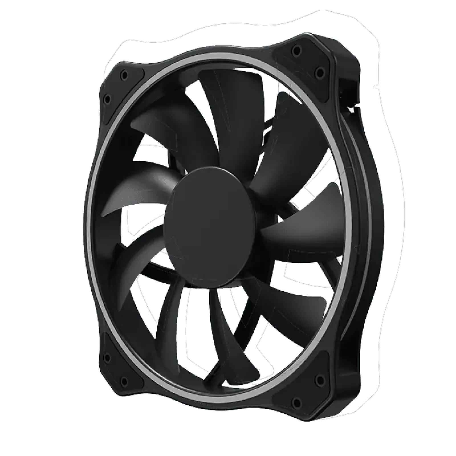 Кулер для корпуса GAMEMAX 200 мм, ARGB, 25.4-3pin, CFM38.6, 29.5dB, 800±200RPM, чорний GMX-20-ARGB UA