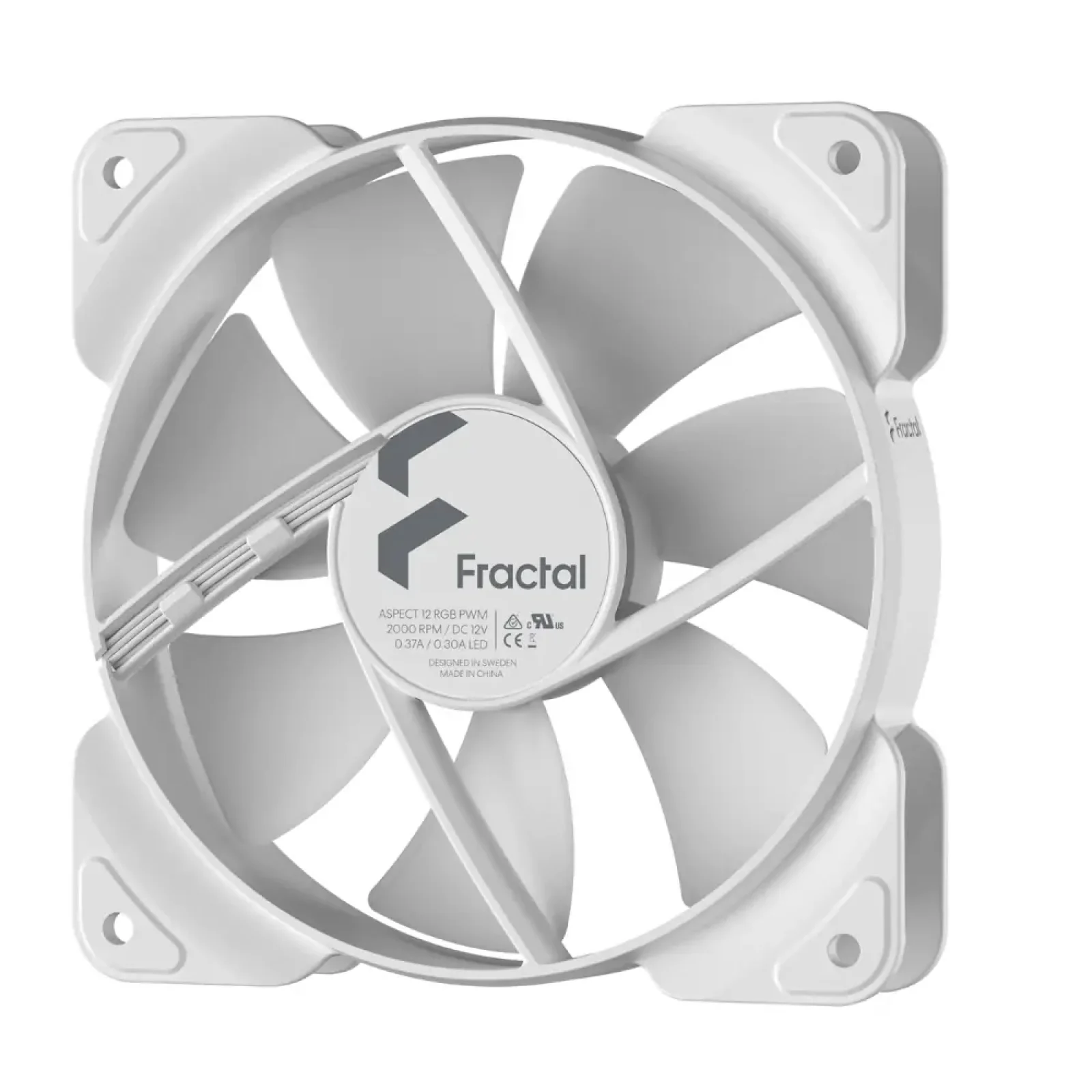 Вентилятор для корпуса FRACTAL DESIGN 120 мм, білий, RGB PWM Aspect 12 RGB PWM White Frame (FD-F-AS1-1209) UA