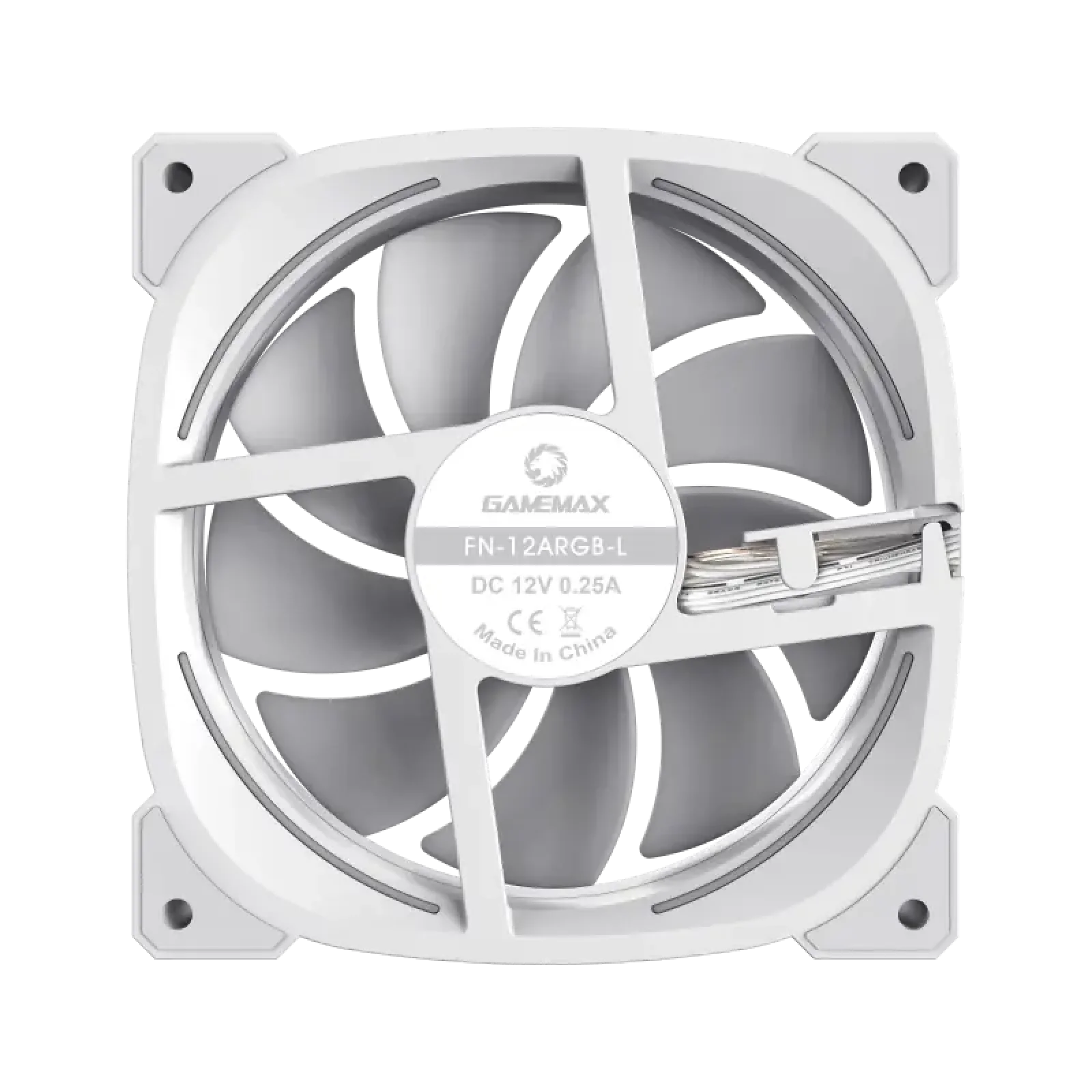 Кулер для корпусу GAMEMAX 120 мм, 3pin(M/F)/4pin(M/F) ARGB, білий GMX-12ARGB-L UA