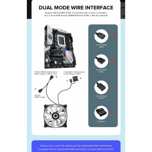 Кулер для корпусу GAMEMAX 120 мм, 3pin(M/F)/Molex+3pin ARGB, чорна рамка GMX-12-CBB UA