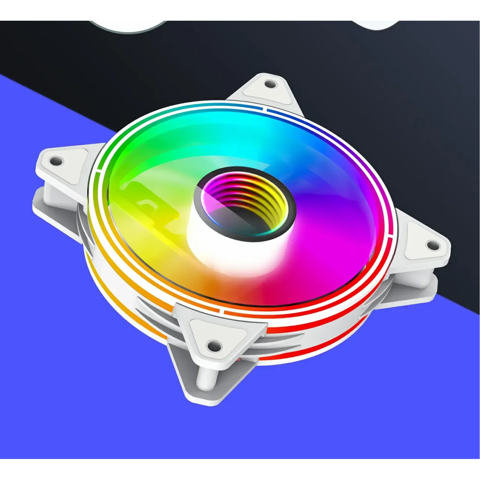 Кулер для корпусу GAMEMAX 120 мм, 3pin(M/F)/3+4pin Molex ARGB, білий FN-12Rainbow-Q-Infinity WT UA