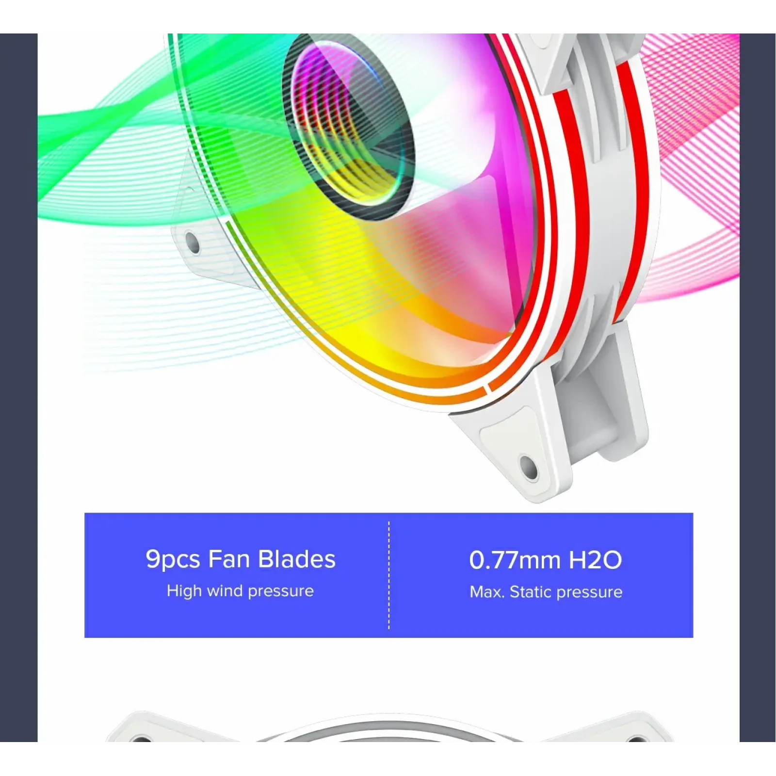 Кулер для корпусу GAMEMAX 120 мм, 3pin(M/F)/3+4pin Molex ARGB, білий FN-12Rainbow-Q-Infinity WT UA
