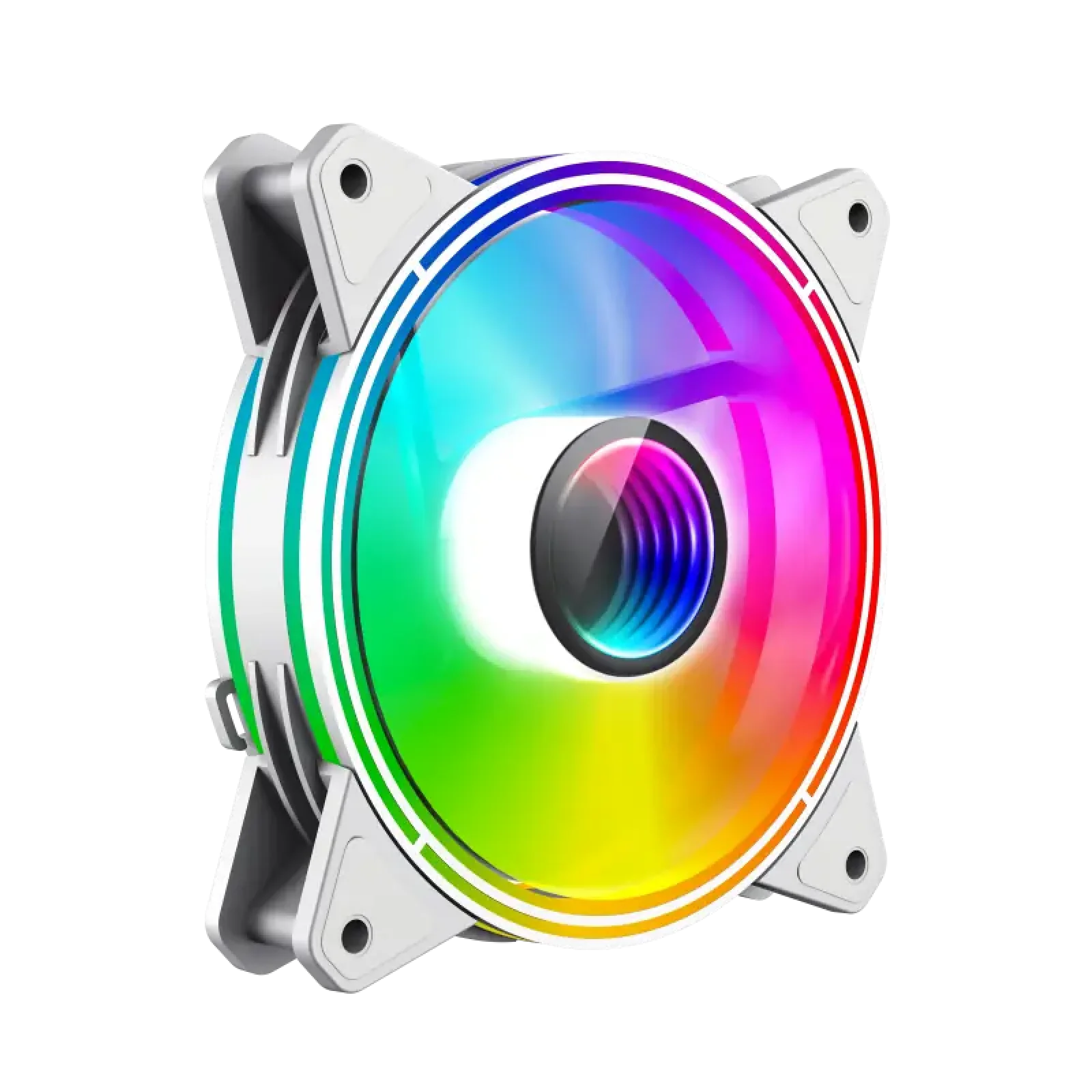 Кулер для корпусу GAMEMAX 120 мм, 3pin(M/F)/3+4pin Molex ARGB, білий FN-12Rainbow-Q-Infinity WT UA